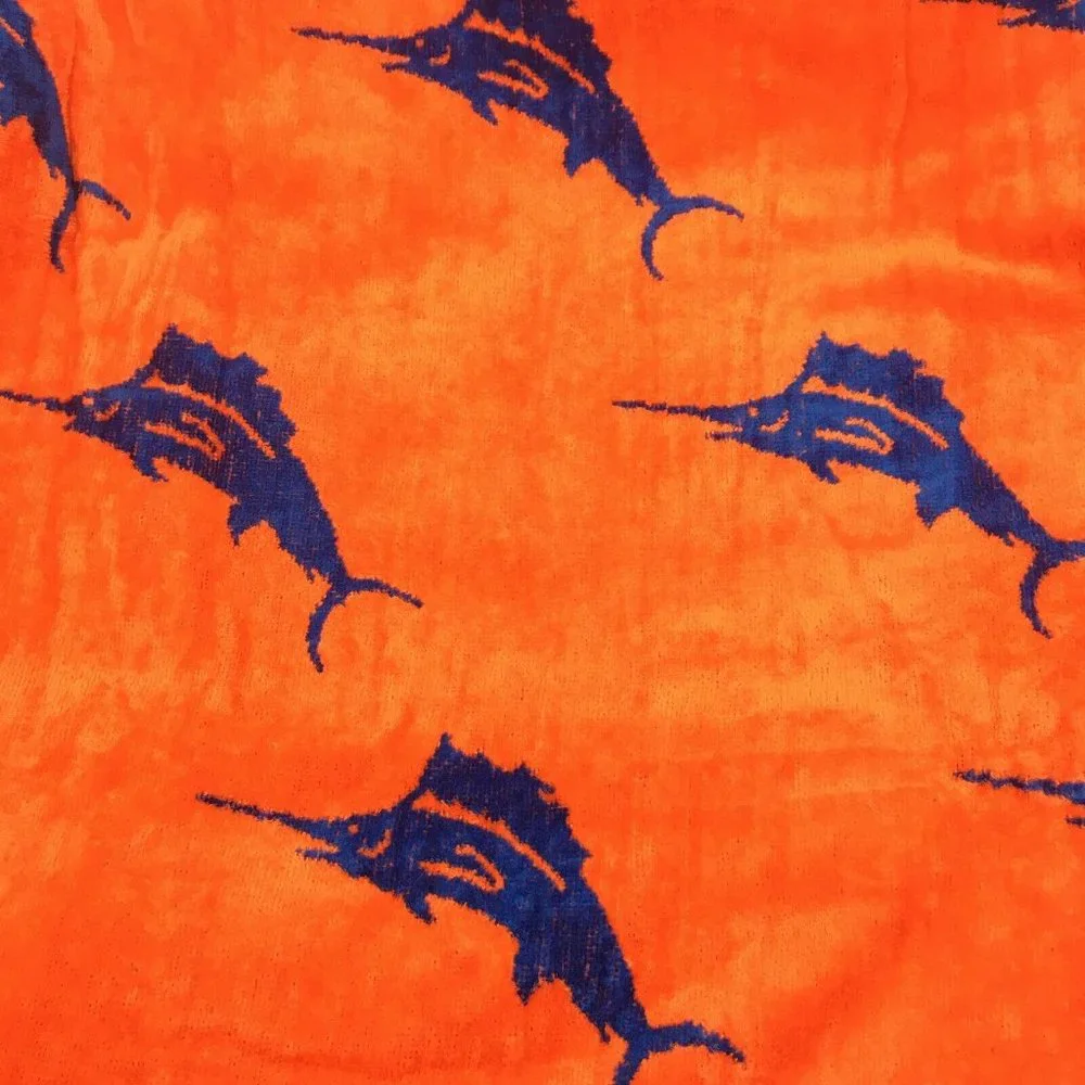 Tommy Bahama Marlin Logo Beach Towel Blue Orange Fish Ocean Pool 36x68